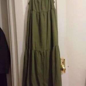 Green Maxi Spaghetti Dress